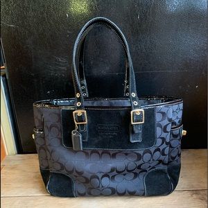 Black signature Coach tote bag